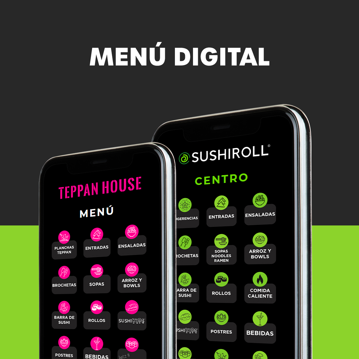 Desarrollo de menú digital para Grupo Sushi Roll